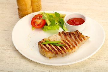 Grilled pork cutlet