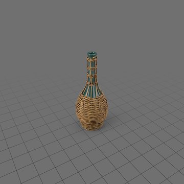 Glass jug in a woven basket