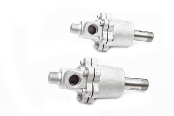 Rotary joint steam iron isolated on white background.