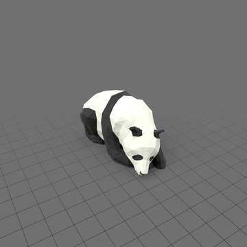 Stylized panda lying down
