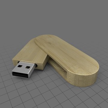 Open wooden USB stick
