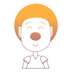 Happy cute girl with red nose icon over white background, vector illustration