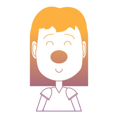 cartoon girl with clown nose icon over white background, vector illustration