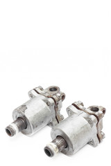 Rotary joint steam iron isolated on white background.