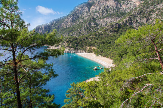 Seaside view from Lycian Way along Mediterranean coast Turkey