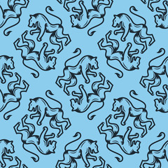 seamless pattern, heraldry in the form of lions