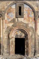 Fototapeta na wymiar Frescos of Tigran Honents church in Ani ancient city, Kars, Turkey