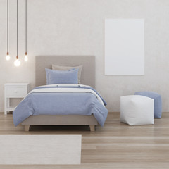 Baby Bed. Design of a children's room. 3D rendering.
