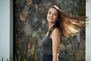 Naklejka premium Hair flip