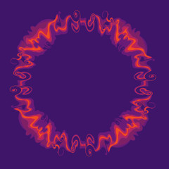 Violet and pink round frame.