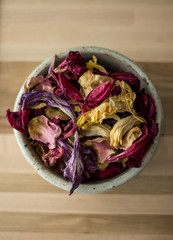 Dried Flower Petals in a bowl