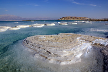 Salt Islands on the Dead sea