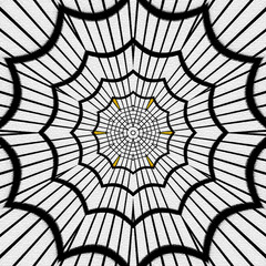abstract spider web, black on white background, effect pixels