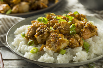 Homemade Sesame Chicken and Rice