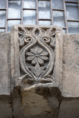 Traditional ornament of house door in Mardin, Turkey.