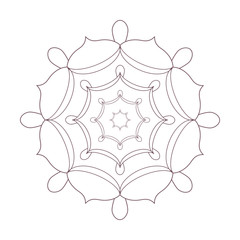 Simple design of mandala line art useful for coloring pages and books