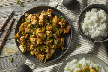 Homemade Sesame Chicken and Rice