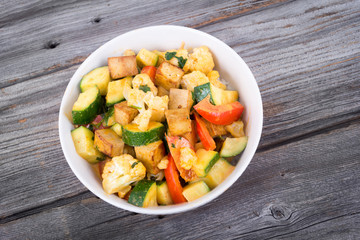 curry tofu bowl