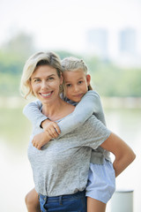 Pretty mother and daughter