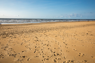 .View on the beach and the North Sea at Katwijk aan Zee, South Holland, The Netherlands. Stock Photo.View on the beach and the North Sea at Katwijk aan Zee, South Holland, The Netherlands