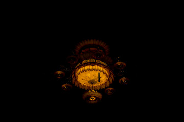 Buddhism chandelier in the dark - background