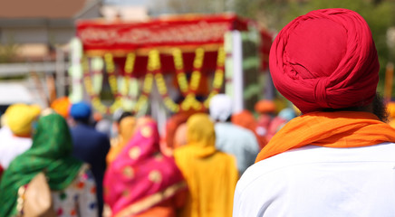 Sikh man with red turban