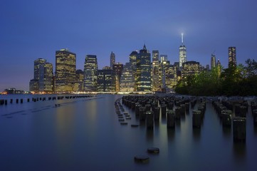 Fototapeta na wymiar New York City Manhattan Financial District panorama