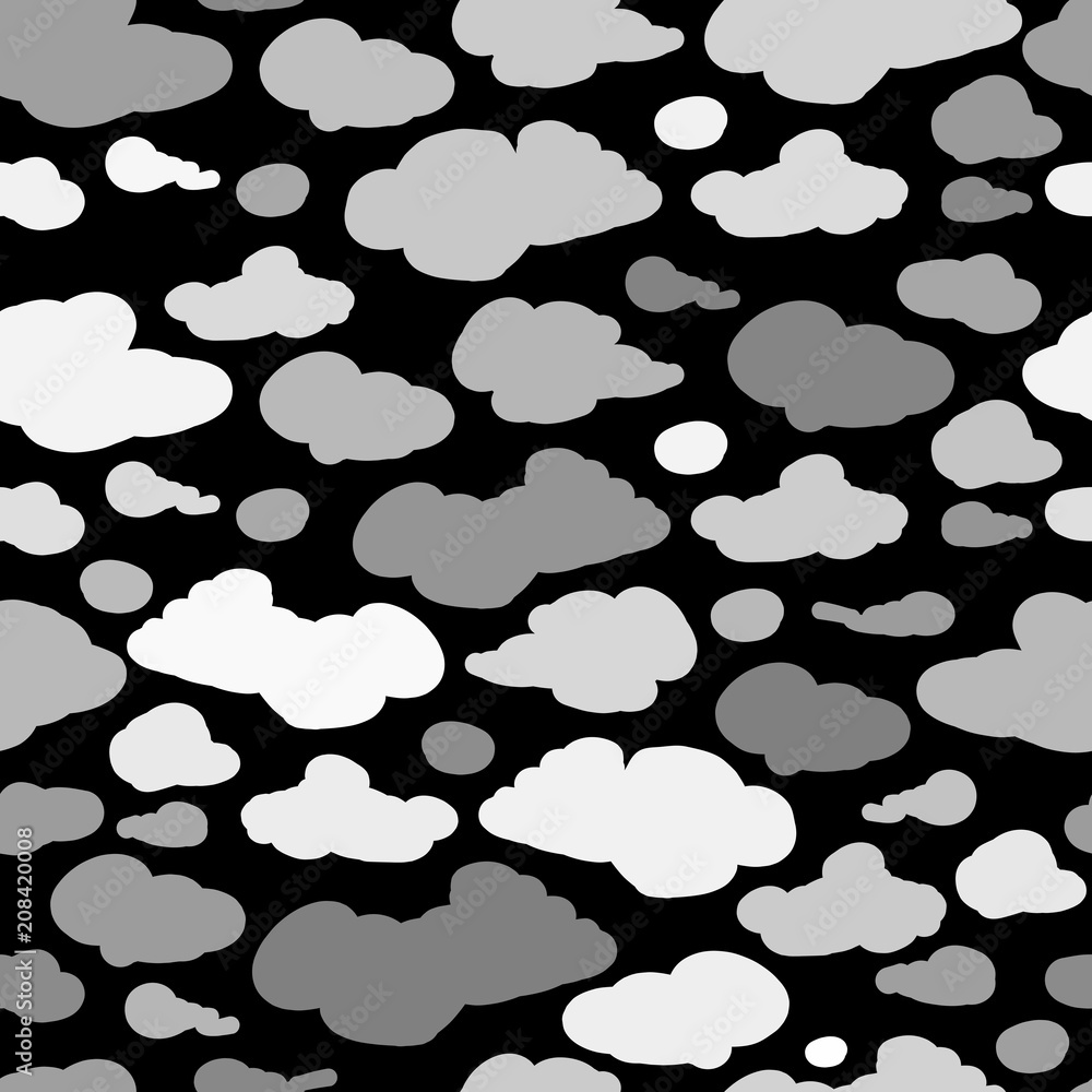 Poster clouds background, seamless pattern for your design