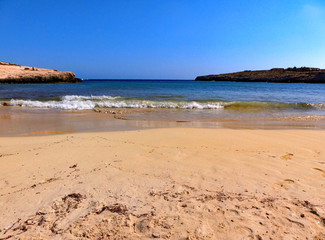 Fototapeta na wymiar beach with the sea in the Gulf in summer