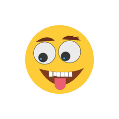 Crazy smile vector icon, simple illustration for web or mobile app