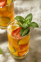Sweet Refreshing Pimms Cup Cocktail with Fruit