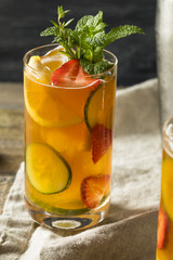 Sweet Refreshing Pimms Cup Cocktail with Fruit