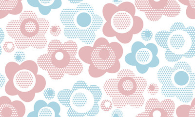 Pastel baby style floral seamless pattern.