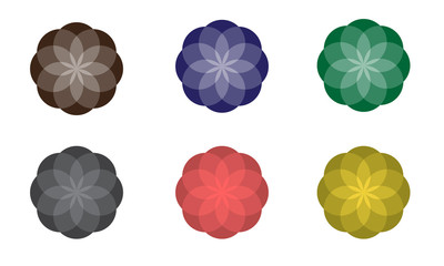 Colorful abstract geometric flowers