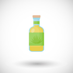 Tequila bottle flat vector icon