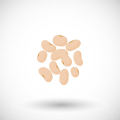 Soy beans flat vector icon