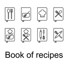 Recipe Book, Recipes, CookBook icons set - 208423090