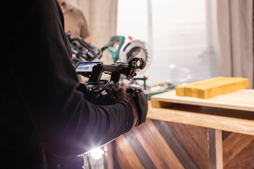 Behind the scenes of video production or video shooting