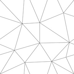 Seamless vector pattern, with line triangles. Low poly line art background.