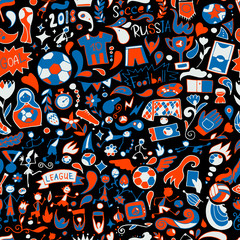 Soccer tournament, football league team international championship. Seamless pattern for your design