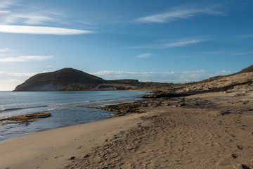 Sunrise on the beach of the Genoveses of Cabo de Gata