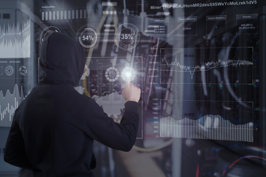 Protect your cryptocurrency. Information Security Concept. Safe Mining Concept