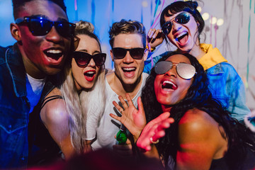 Friends enjoying at a house party