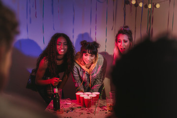 Friends at a house party