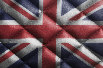British flag on leather texture