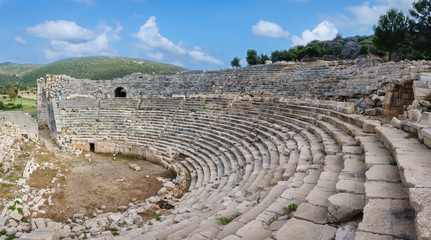 Fototapeta na wymiar the ancient ruins of amphitheater in Patara, ancient Lycia