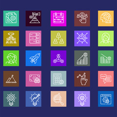Set of business and finance icons.Trendy flat line icon pack .Vector illustration