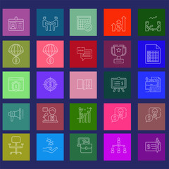 Set of business and finance icons.Trendy flat line icon pack .Vector illustration