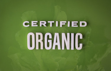 Certified organic sign lettering