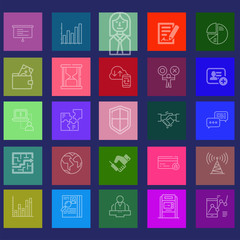 Set of business and finance icons.Trendy flat line icon pack .Vector illustration